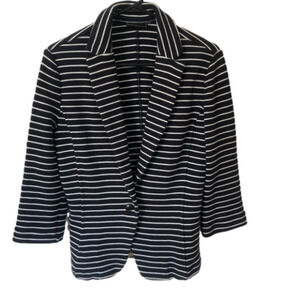Nautical Striped Marinier Inspired Coastal Blazer Small